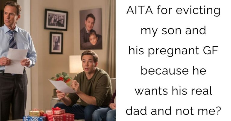 AITA for evicting my son and his pregnant girlfriend because he wants his real dad and not me?