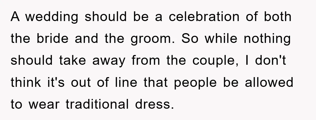 A wedding should be a celebration of both the bride and the groom. So while nothing should take away from the couple, I don't think it's out of line that...