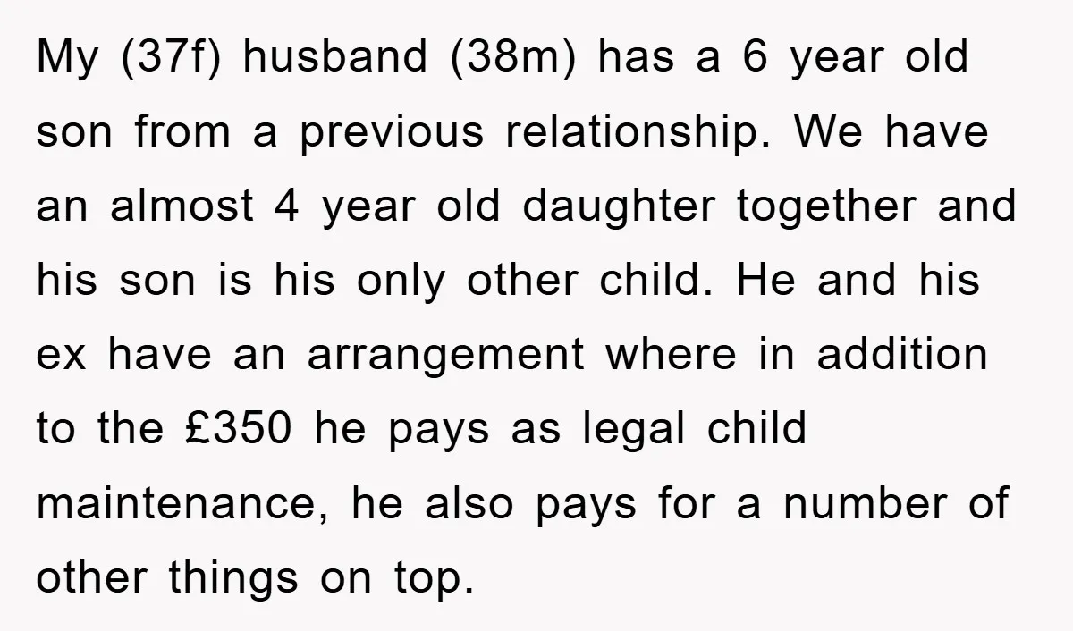 My (37f) husband (38m) has a 6 year old son from a previous relationship. We have an almost 4 year old daughter together and his son is his only other...