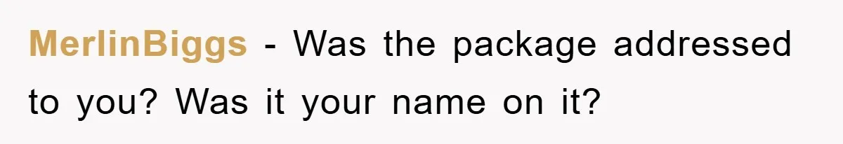 MerlinBiggs - Was the package addressed to you? Was it your name on it?