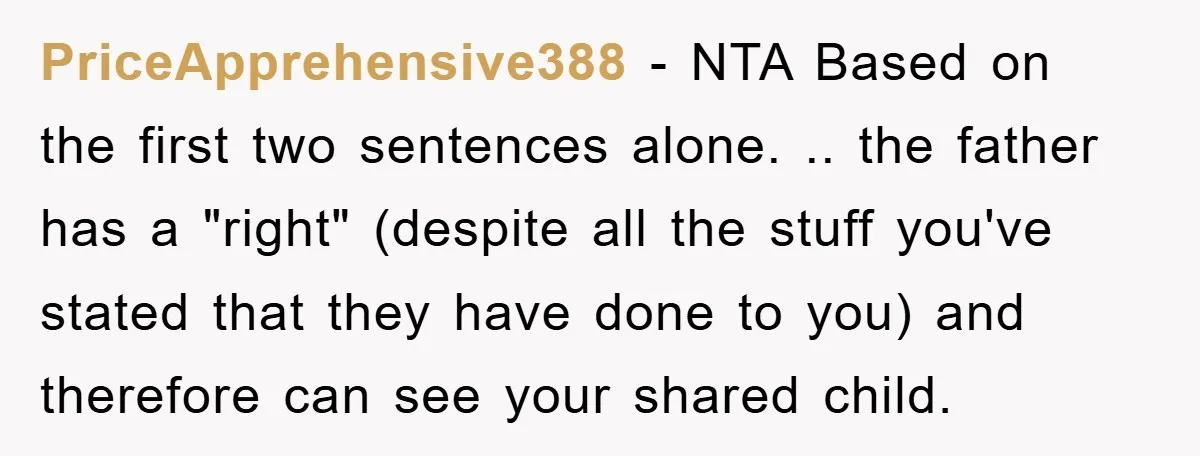 PriceApprehensive388 - NTA Based on the first two sentences alone. .. the father has a "right" (despite all the stuff you've stated that they have done to you) and therefore...