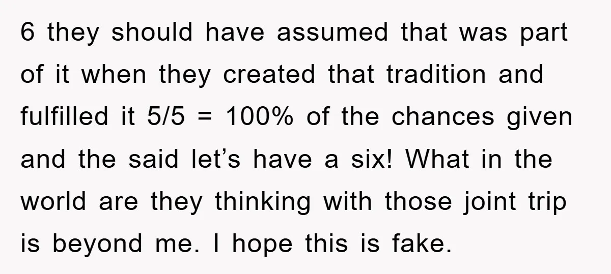 6 they should have assumed that was part of it when they created that tradition and fulfilled it 5/5 = 100% of the chances given and the said let’s have...