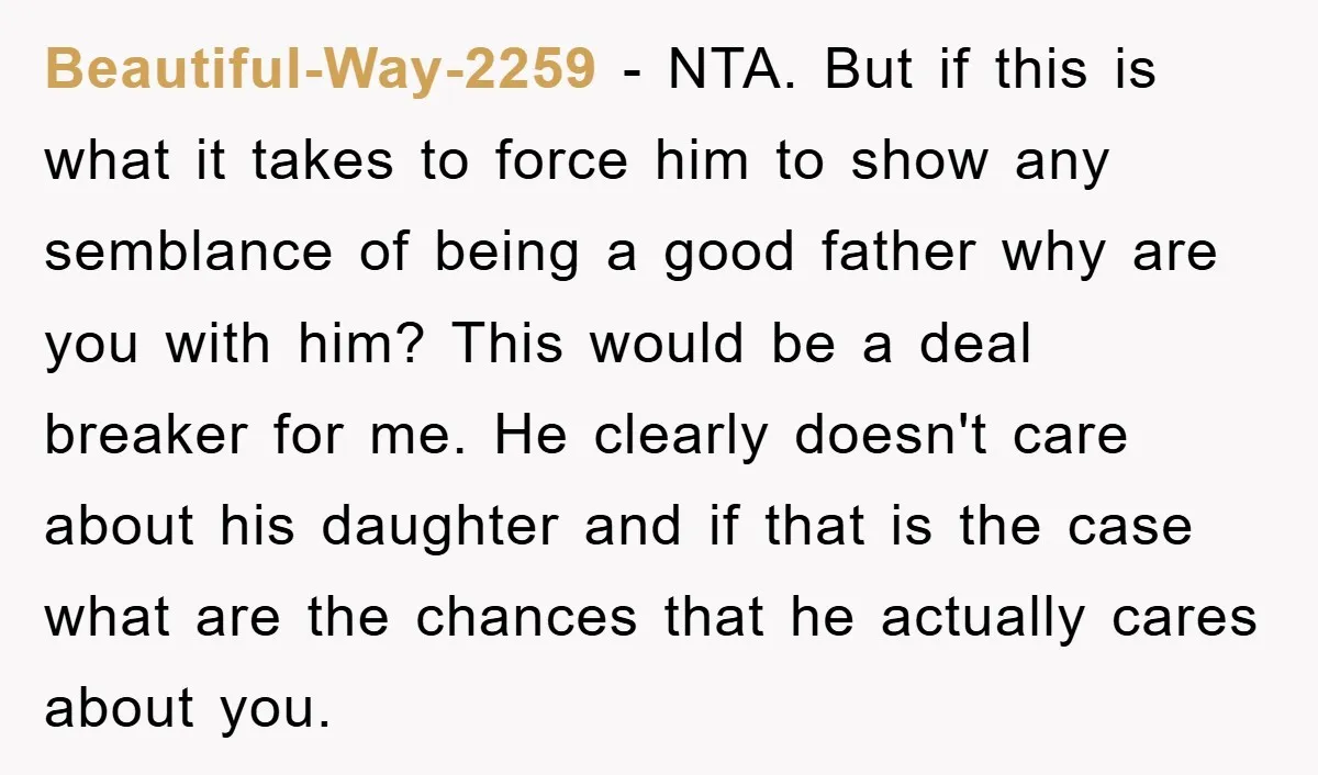 Beautiful-Way-2259 - NTA. But if this is what it takes to force him to show any semblance of being a good father why are you with him? This would be...