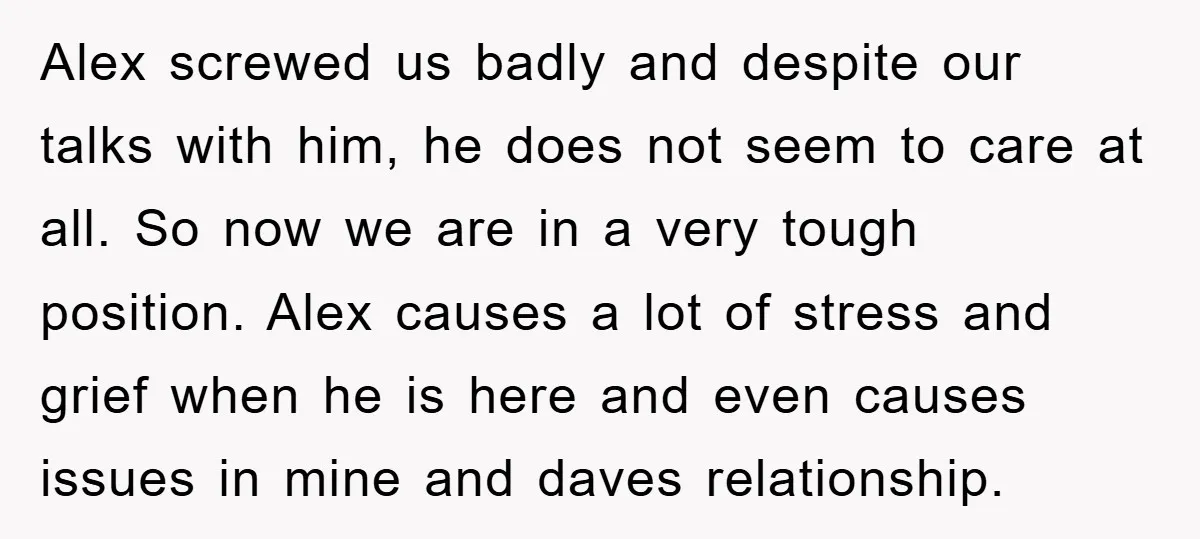 Alex screwed us badly and despite our talks with him, he does not seem to care at all. So now we are in a very tough position. Alex causes a...