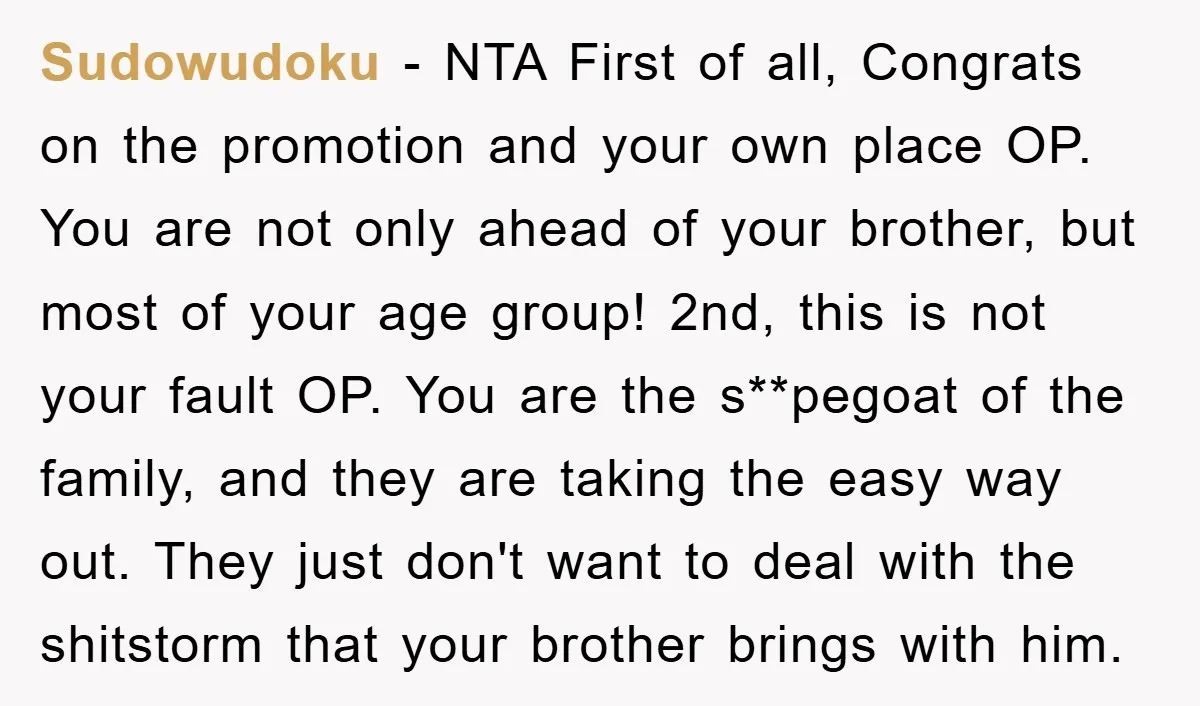 Sudowudoku − NTA First of all, Congrats on the promotion and your own place OP. You are not only ahead of your brother, but most of your age group! 2nd,...