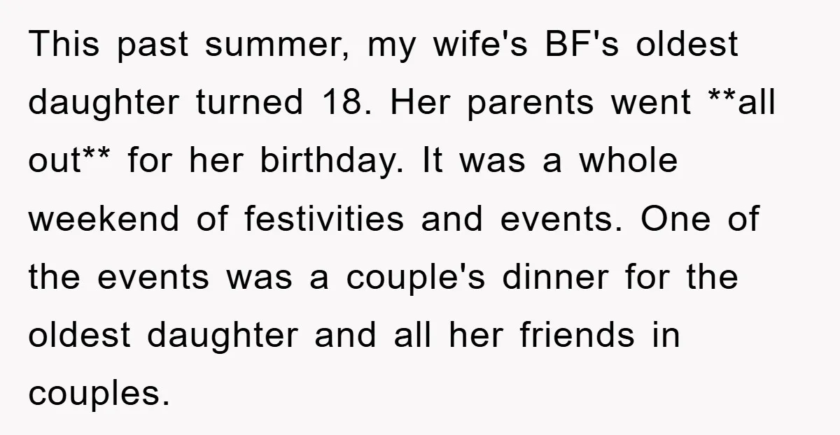 This past summer, my wife's BF's oldest daughter turned 18. Her parents went **all out** for her birthday. It was a whole weekend of festivities and events. One of the...