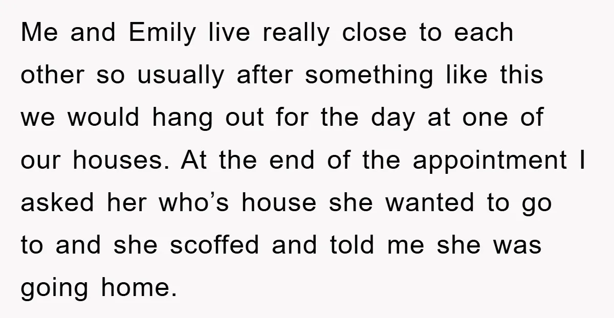 Me and Emily live really close to each other so usually after something like this we would hang out for the day at one of our houses. At the end...