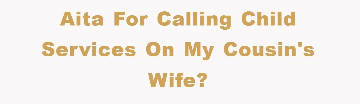 AITA for calling child services on my cousin's wife?