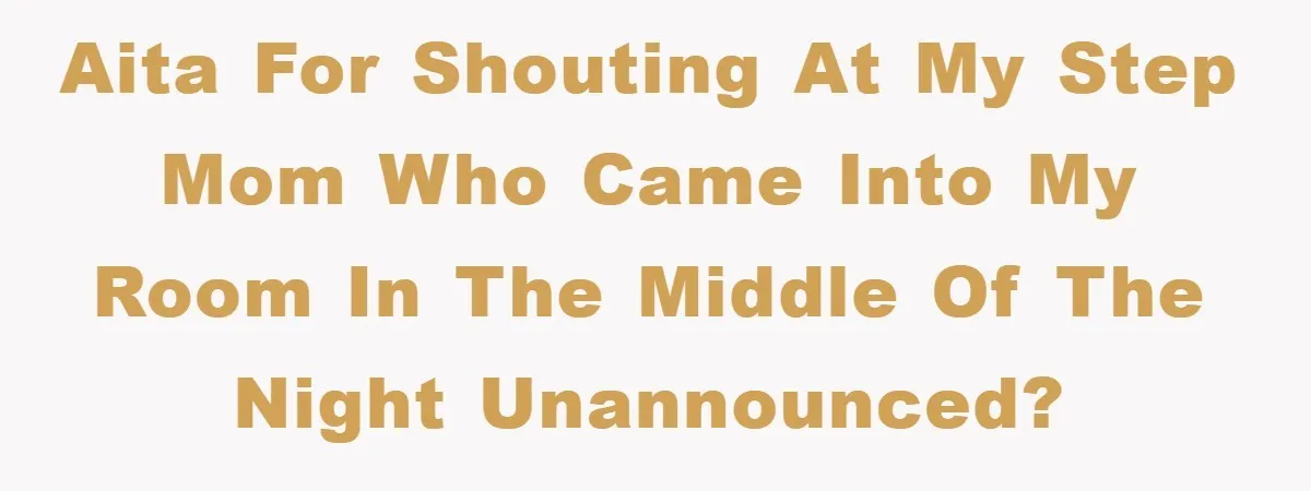 AITA for shouting at my step mom who came into my room in the middle of the night unannounced?