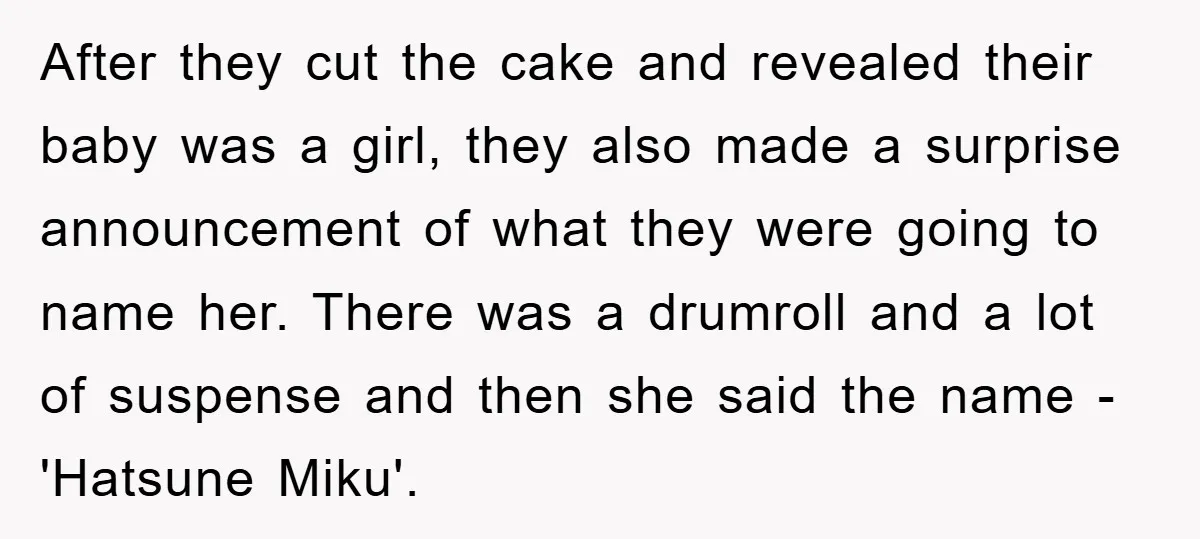 After they cut the cake and revealed their baby was a girl, they also made a surprise announcement of what they were going to name her. There was a drumroll...