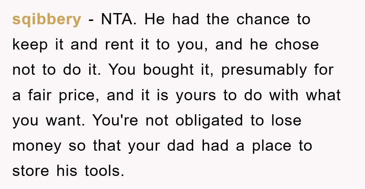 sqibbery − NTA. He had the chance to keep it and rent it to you, and he chose not to do it. You bought it, presumably for a fair price,...