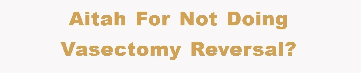 AITAH for not doing vasectomy reversal?