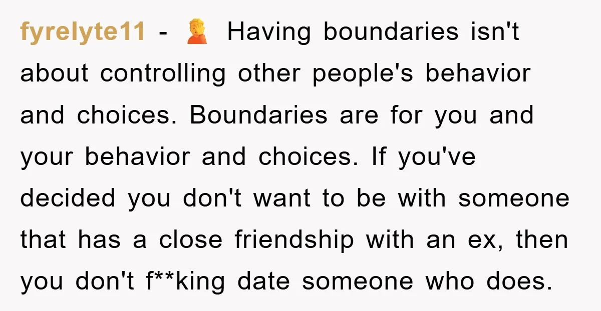 fyrelyte11 − 🤦 Having boundaries isn't about controlling other people's behavior and choices. Boundaries are for you and your behavior and choices. If you've decided you don't want to be...