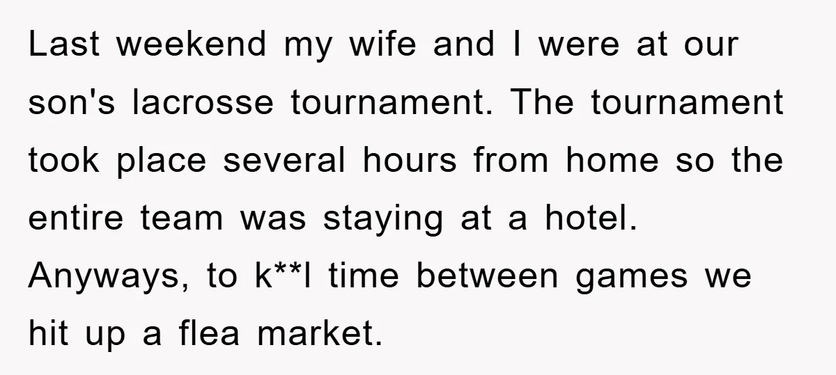 Last weekend my wife and I were at our son's lacrosse tournament. The tournament took place several hours from home so the entire team was staying at a hotel. Anyways,...