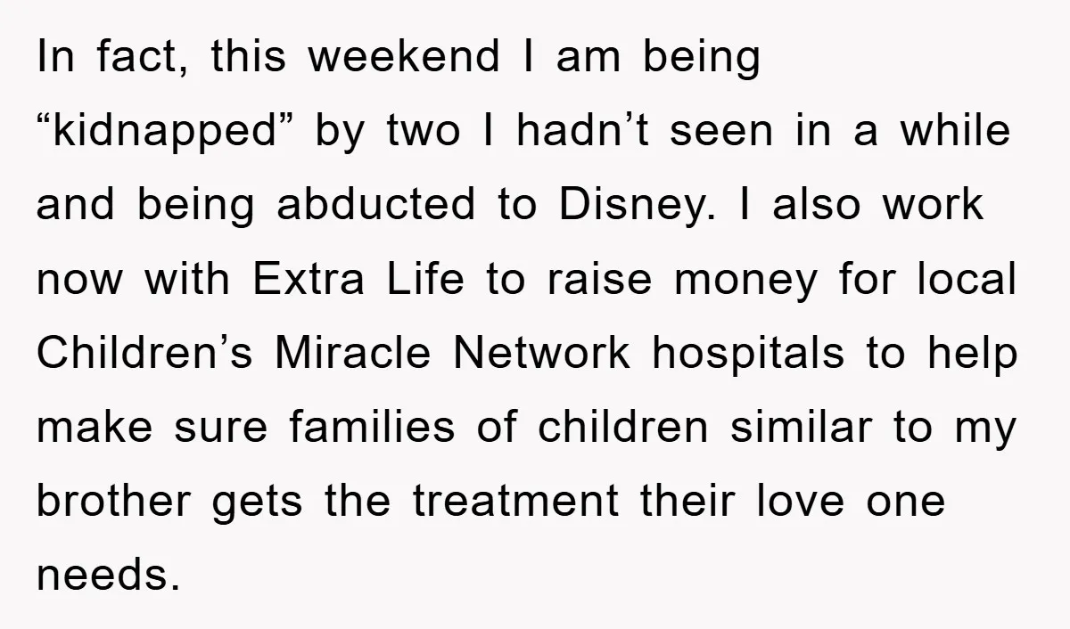 In fact, this weekend I am being “kidnapped” by two I hadn’t seen in a while and being abducted to Disney. I also work now with Extra Life to raise...
