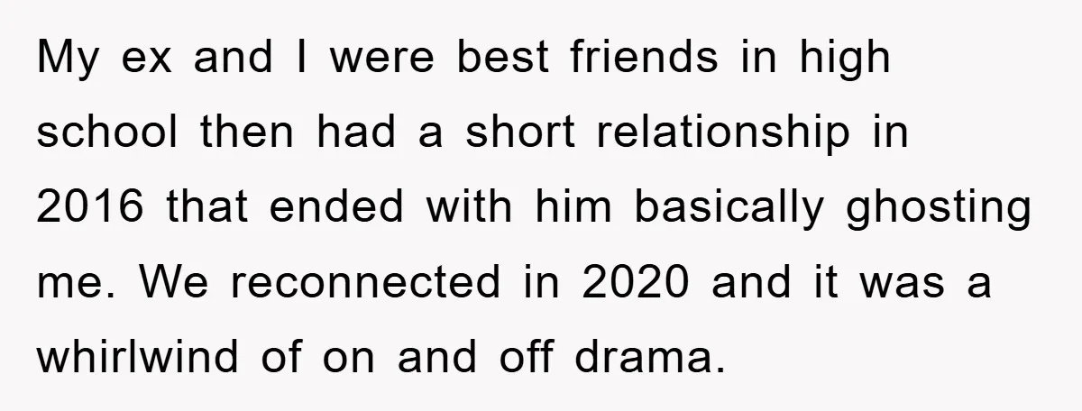 My ex and I were best friends in high school then had a short relationship in 2016 that ended with him basically ghosting me. We reconnected in 2020 and it...