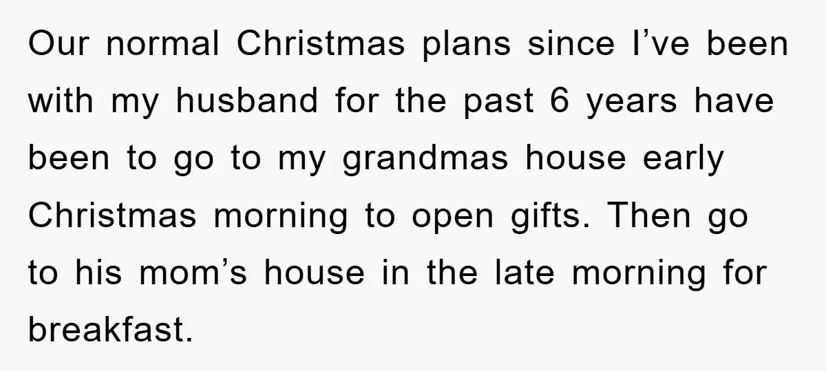 Our normal Christmas plans since I’ve been with my husband for the past 6 years have been to go to my grandmas house early Christmas morning to open gifts. Then...