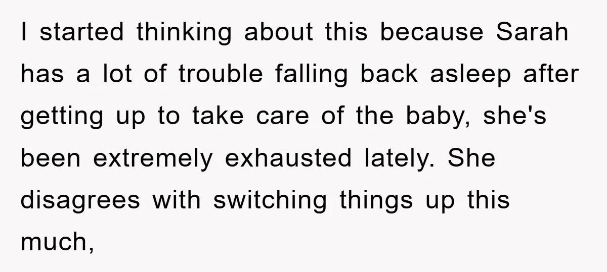 I started thinking about this because Sarah has a lot of trouble falling back asleep after getting up to take care of the baby, she's been extremely exhausted lately. She...