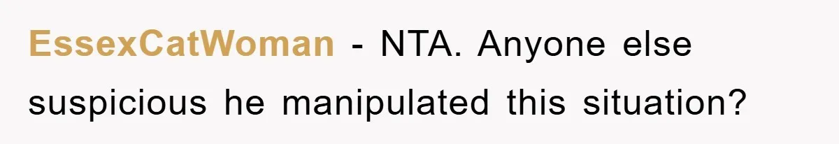 EssexCatWoman − NTA. Anyone else suspicious he manipulated this situation?