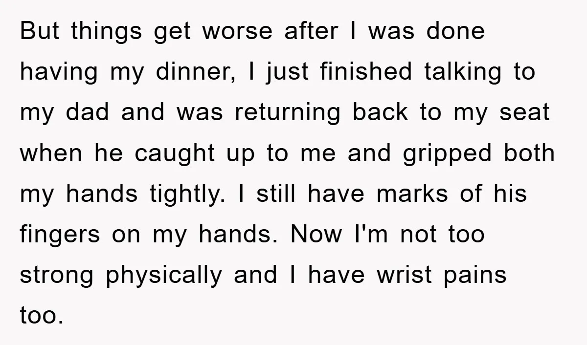 But things get worse after I was done having my dinner, I just finished talking to my dad and was returning back to my seat when he caught up to...
