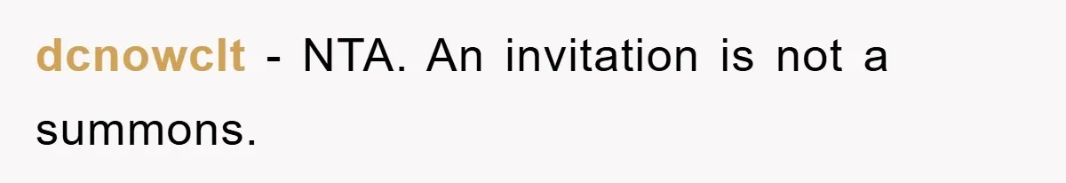 dcnowclt − NTA. An invitation is not a summons.