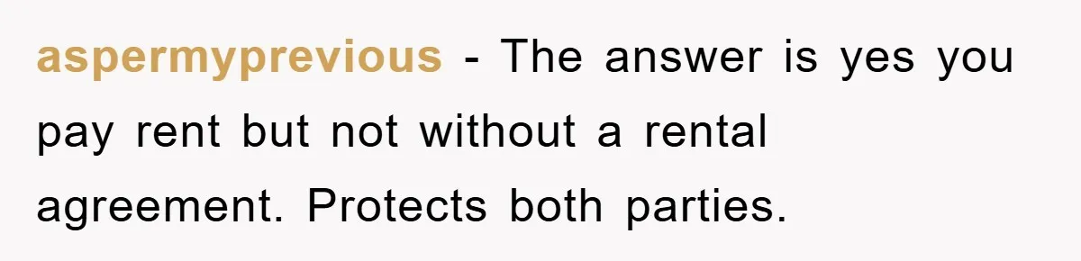 aspermyprevious − The answer is yes you pay rent but not without a rental agreement. Protects both parties.