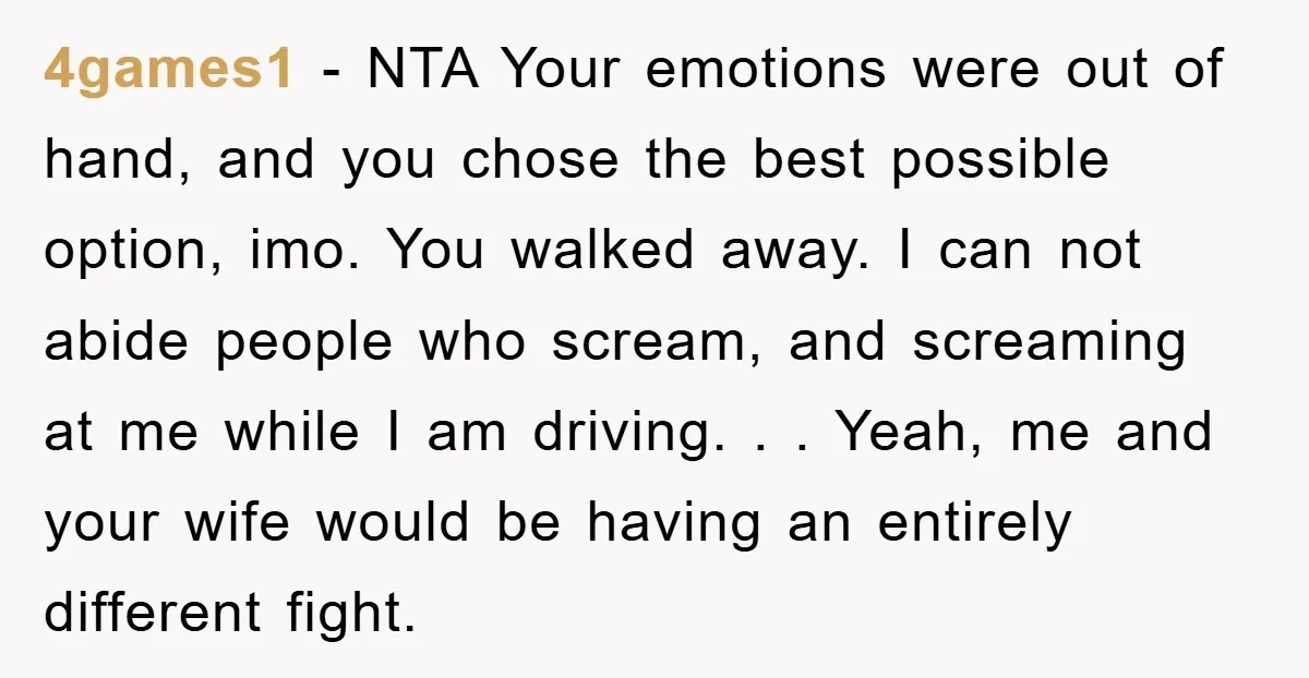 4games1 − NTA Your emotions were out of hand, and you chose the best possible option, imo. You walked away. I can not abide people who scream, and screaming at...