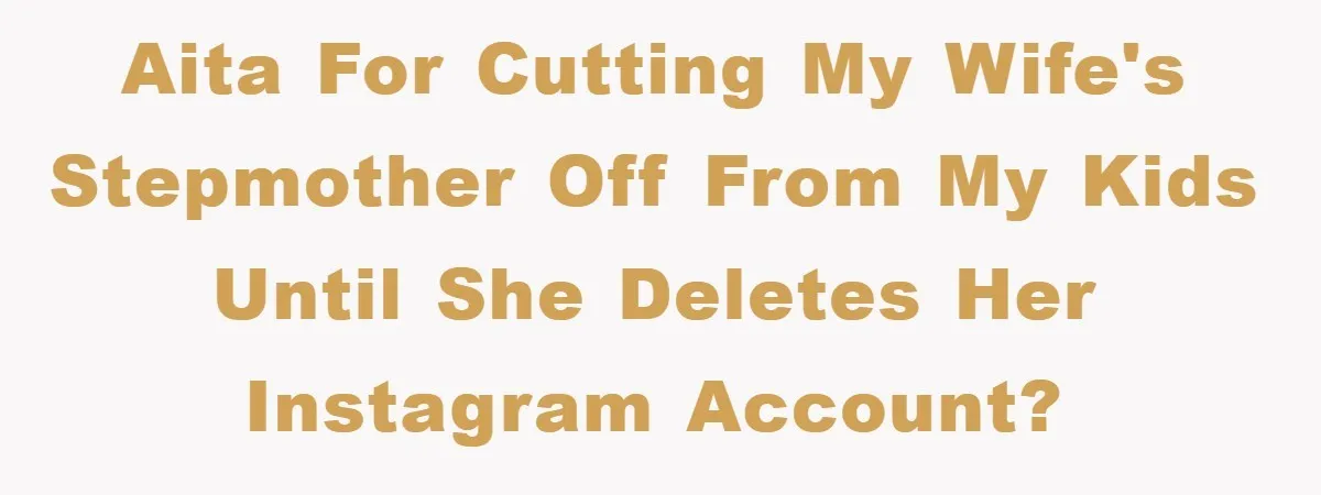 AITA for cutting my wife's stepmother off from my kids until she deletes her Instagram account?