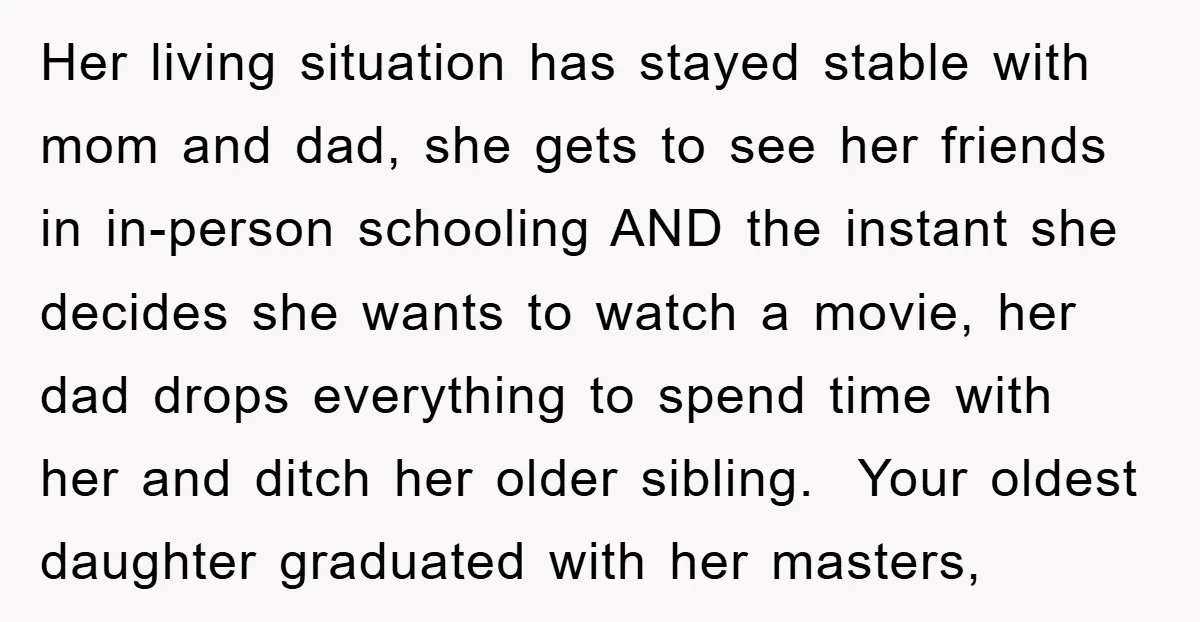 Her living situation has stayed stable with mom and dad, she gets to see her friends in in-person schooling AND the instant she decides she wants to watch a movie,...