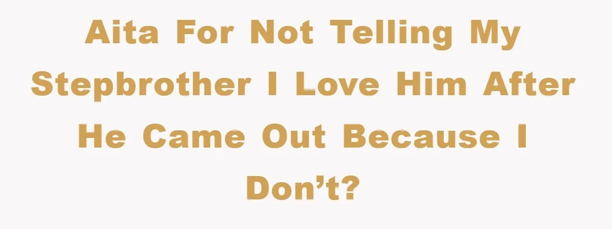 AITA for not telling my stepbrother I love him after he came out because I don’t?