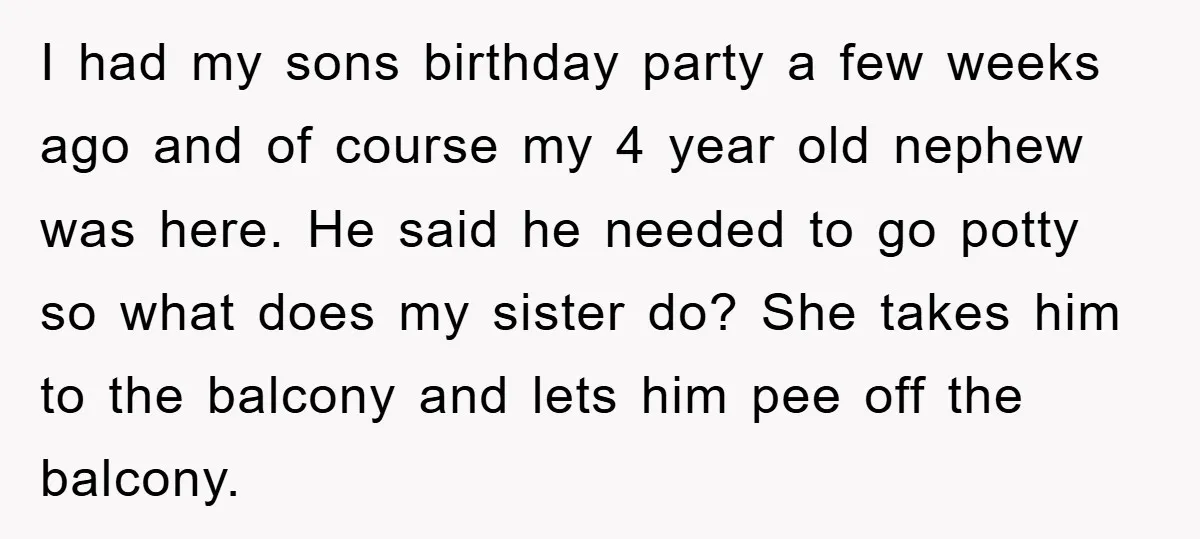 I had my sons birthday party a few weeks ago and of course my 4 year old nephew was here. He said he needed to go potty so what does...