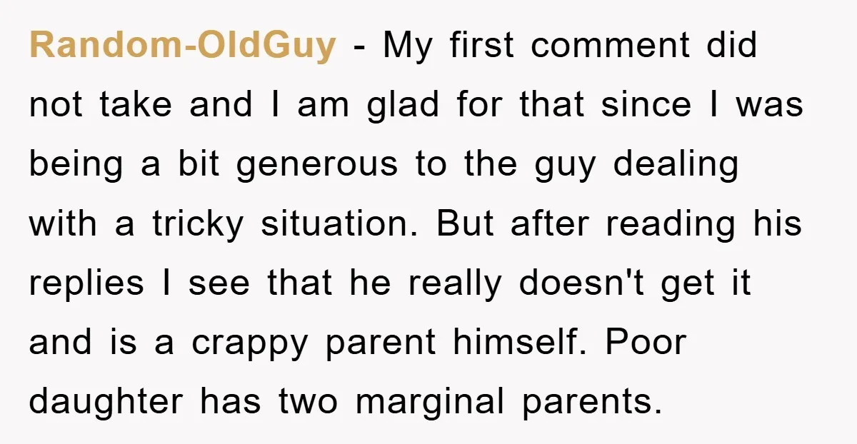 Random-OldGuy − My first comment did not take and I am glad for that since I was being a bit generous to the guy dealing with a tricky situation. But...