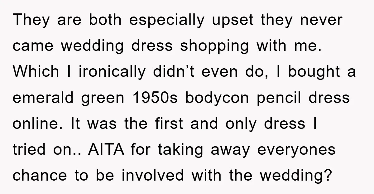 They are both especially upset they never came wedding dress shopping with me. Which I ironically didn’t even do, I bought a emerald green 1950s bodycon pencil dress online. It...