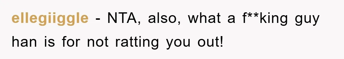 ellegiiggle − NTA, also, what a f**king guy han is for not ratting you out!