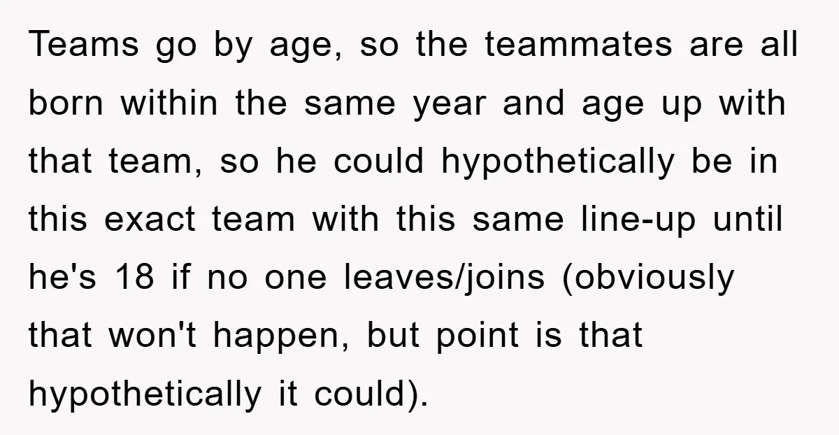 Teams go by age, so the teammates are all born within the same year and age up with that team, so he could hypothetically be in this exact team with...