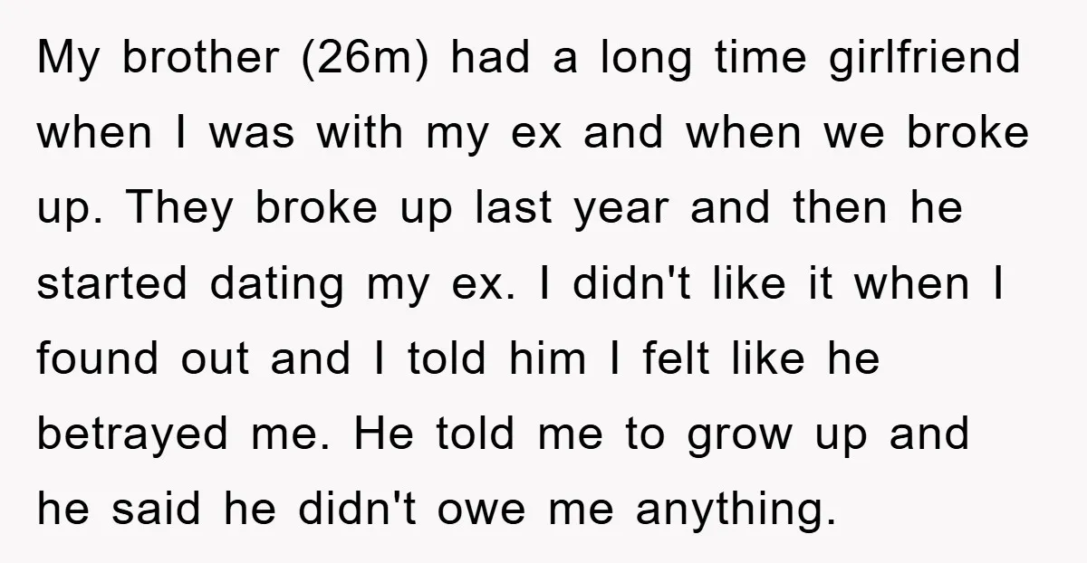 My brother (26m) had a long time girlfriend when I was with my ex and when we broke up. They broke up last year and then he started dating my...