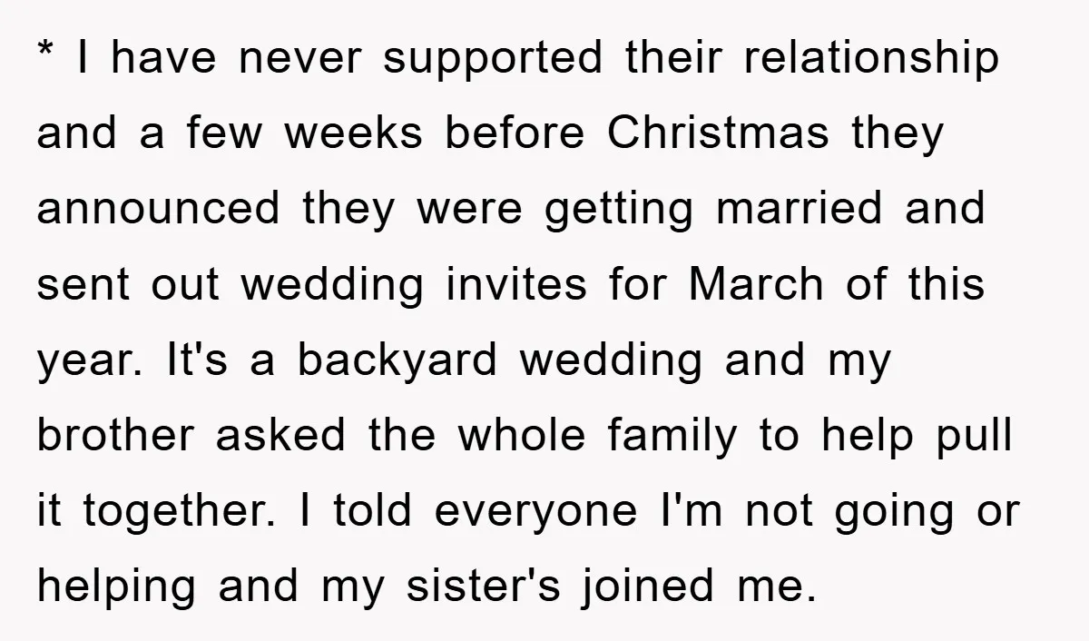 * I have never supported their relationship and a few weeks before Christmas they announced they were getting married and sent out wedding invites for March of this year. It's...