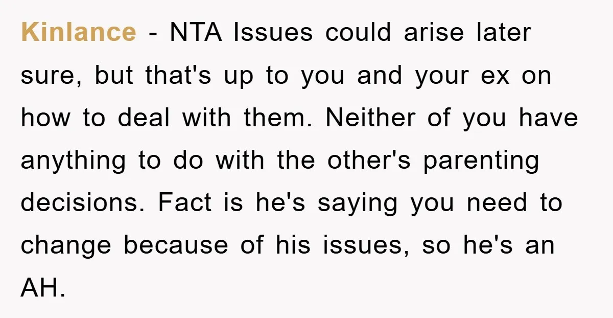 Kinlance − NTA Issues could arise later sure, but that's up to you and your ex on how to deal with them. Neither of you have anything to do with...
