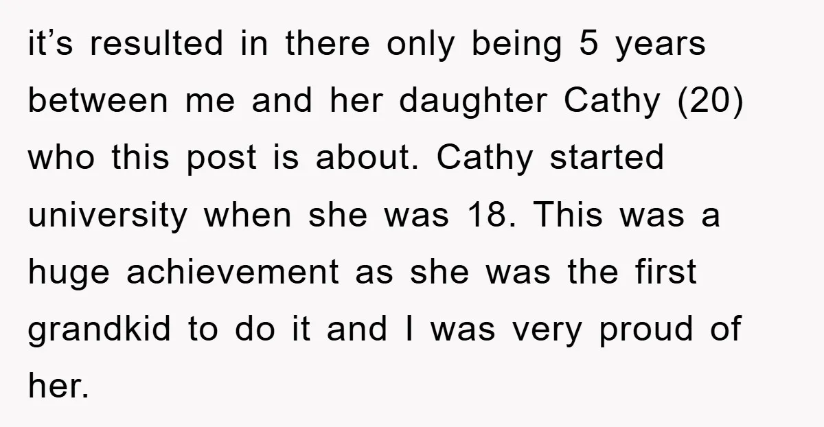 it’s resulted in there only being 5 years between me and her daughter Cathy (20) who this post is about. Cathy started university when she was 18. This was a...
