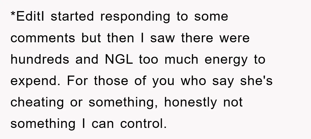 *EditI started responding to some comments but then I saw there were hundreds and NGL too much energy to expend. For those of you who say she's cheating or something,...