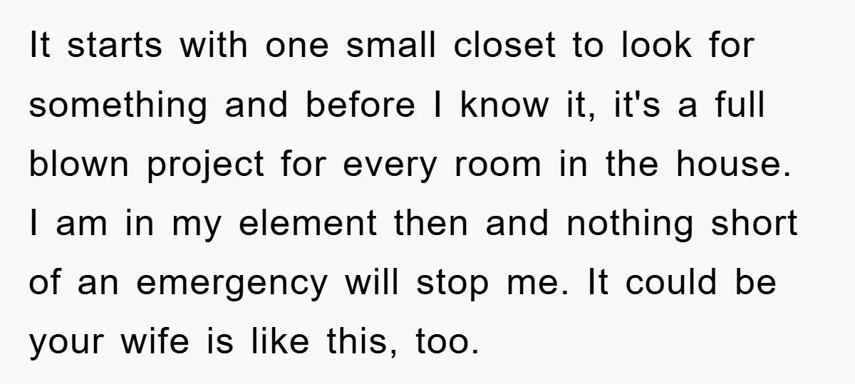 It starts with one small closet to look for something and before I know it, it's a full blown project for every room in the house. I am in my...