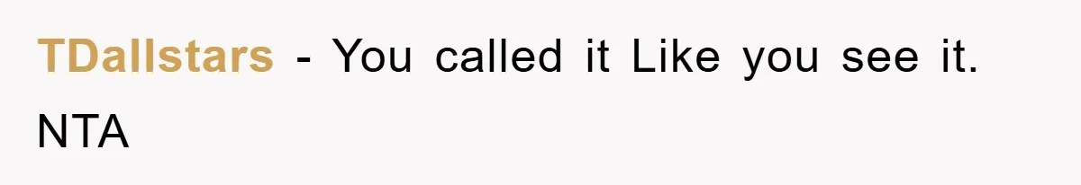 TDallstars − You called it Like you see it. NTA