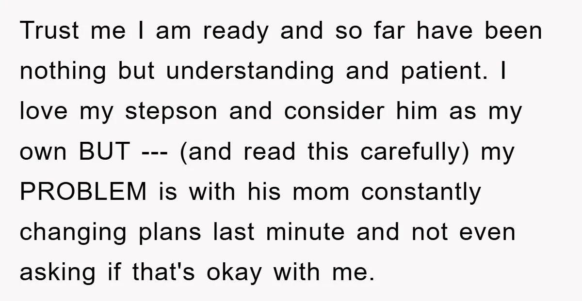 Trust me I am ready and so far have been nothing but understanding and patient. I love my stepson and consider him as my own BUT --- (and read this...