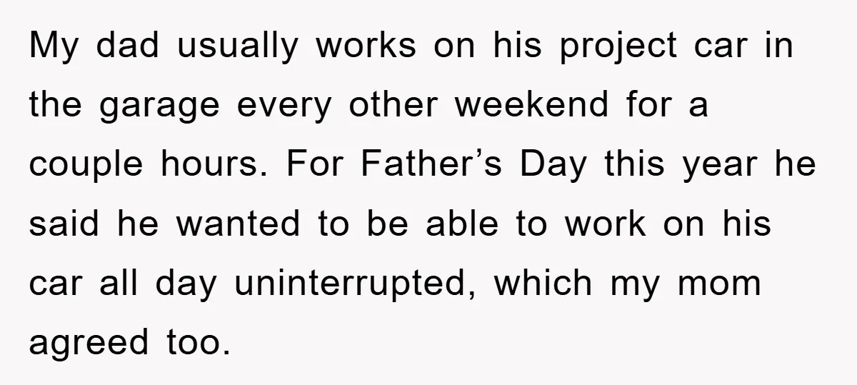 My dad usually works on his project car in the garage every other weekend for a couple hours. For Father’s Day this year he said he wanted to be able...