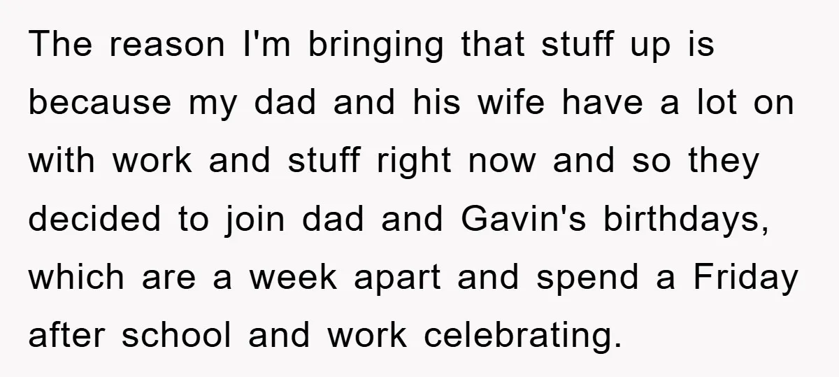 The reason I'm bringing that stuff up is because my dad and his wife have a lot on with work and stuff right now and so they decided to join...