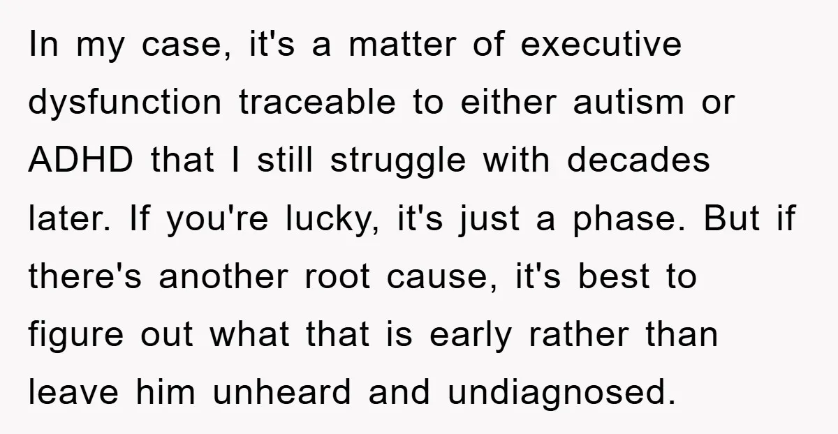 In my case, it's a matter of executive dysfunction traceable to either autism or ADHD that I still struggle with decades later. If you're lucky, it's just a phase. But...