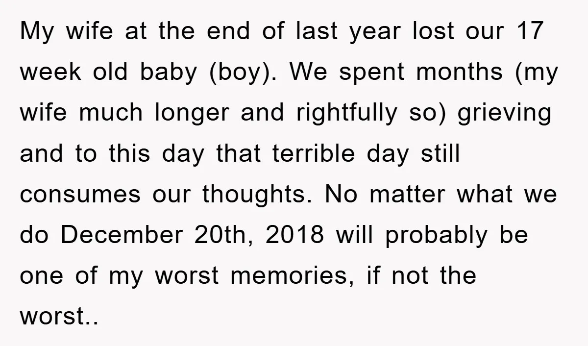 My wife at the end of last year lost our 17 week old baby (boy). We spent months (my wife much longer and rightfully so) grieving and to this day...