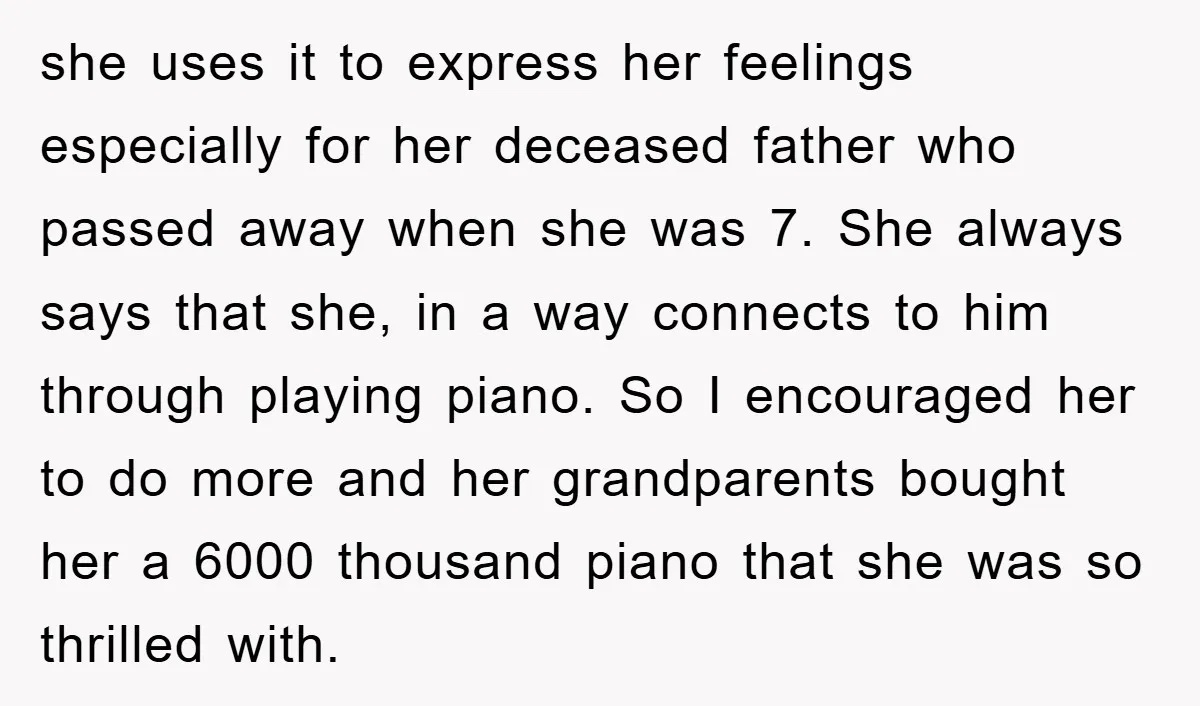 she uses it to express her feelings especially for her deceased father who passed away when she was 7. She always says that she, in a way connects to him...