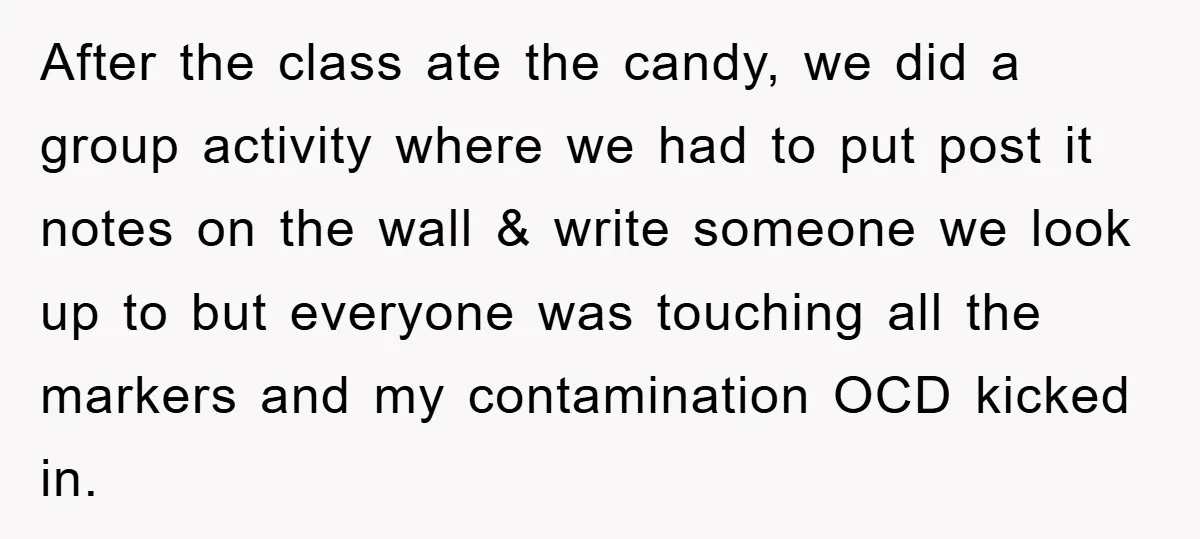After the class ate the candy, we did a group activity where we had to put post it notes on the wall & write someone we look up to but...