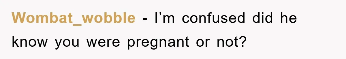 Wombat_wobble − I’m confused did he know you were pregnant or not?